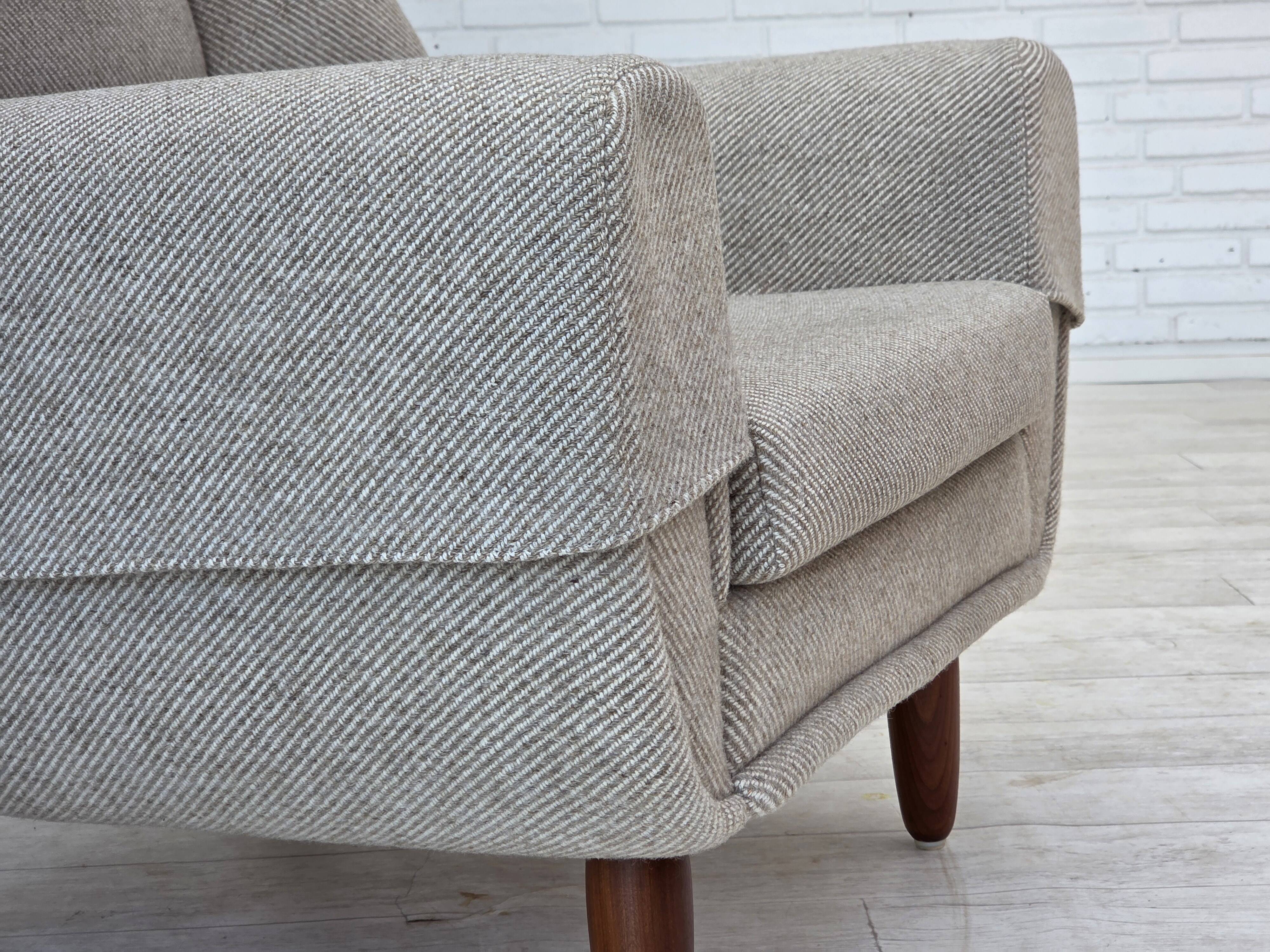 1960s, Danish design by Kurt Østervig, armchair model 61, wool, teak.