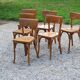 Set of 6 Baumann bistro chairs from the 50s stamp with iron