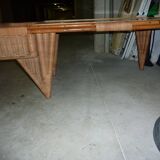 Rattan coffee table with mirror top