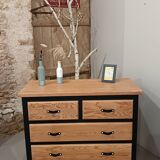 Commode bois massif et noir