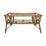 Table basse en rotin vintage 60's