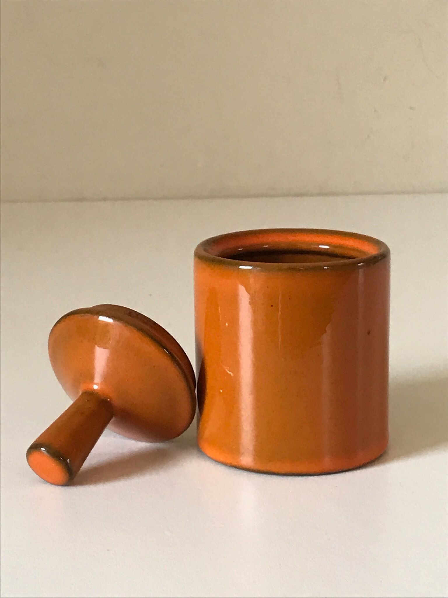 Orange ceramic pot Years 70