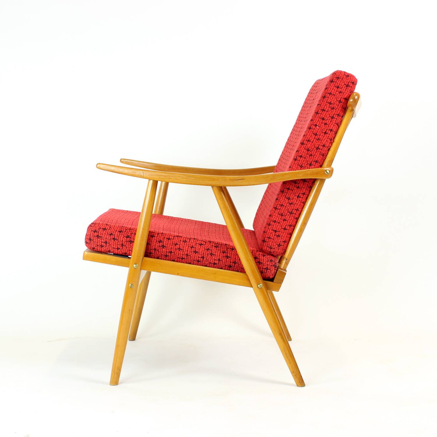 Mid Century Boomerang Armchair By Ton, Czechoslovakia 1960s