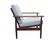 1960s teak armchair new cushions in grey-blue