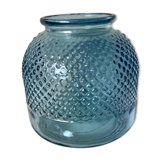 Blue recycled glass vase