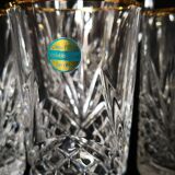 lemonade service, pitchers and glasses, in Lorraine crystal, the Grand Dukes, gold border