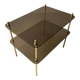Vintage brass side table with smoked glass, 1970s
