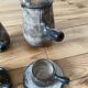 Vallauris set from the 1960s, coffee pot, milk jug, and cups by Félix Céram.