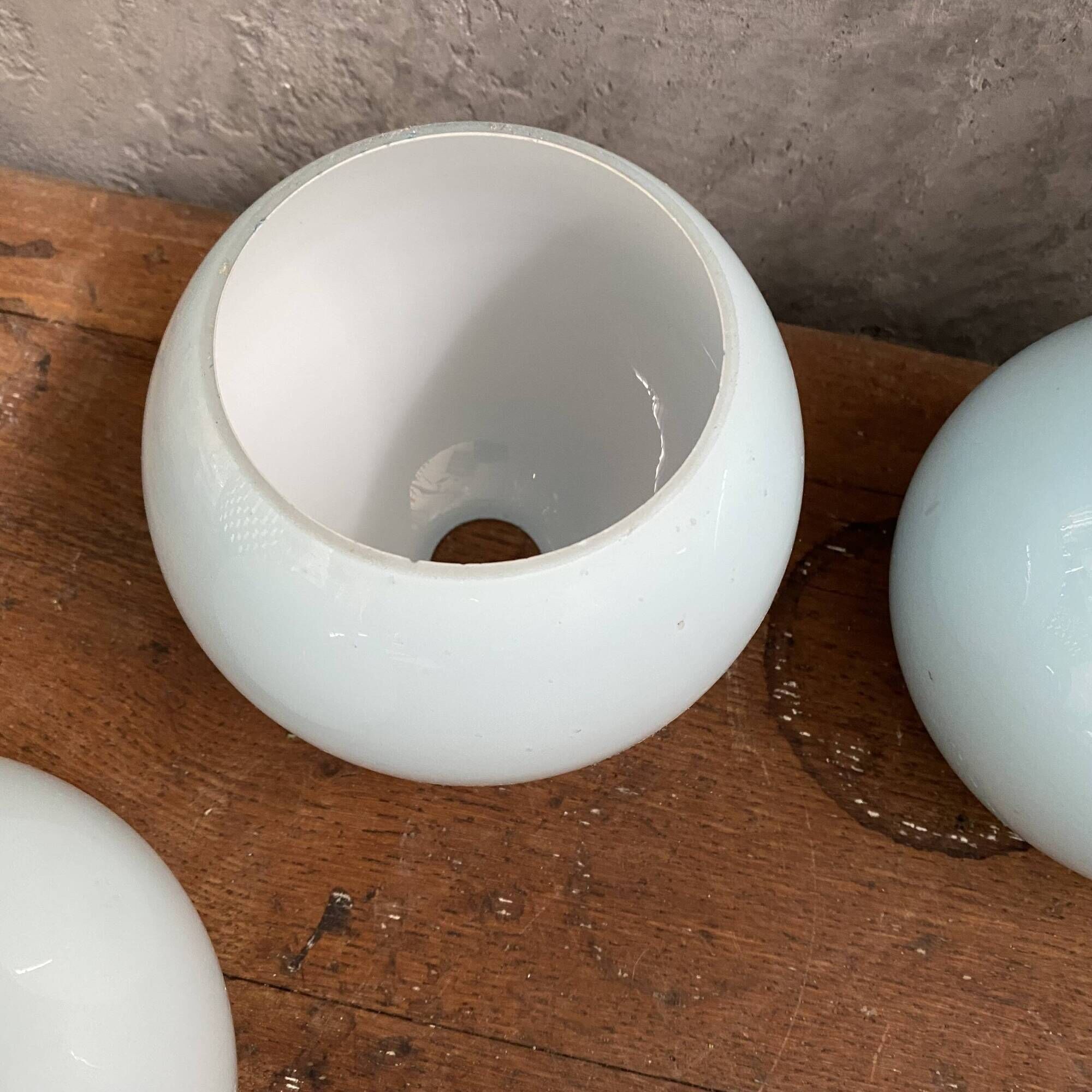 3 antique blue opaline globes 13.5 cm chandelier lamp