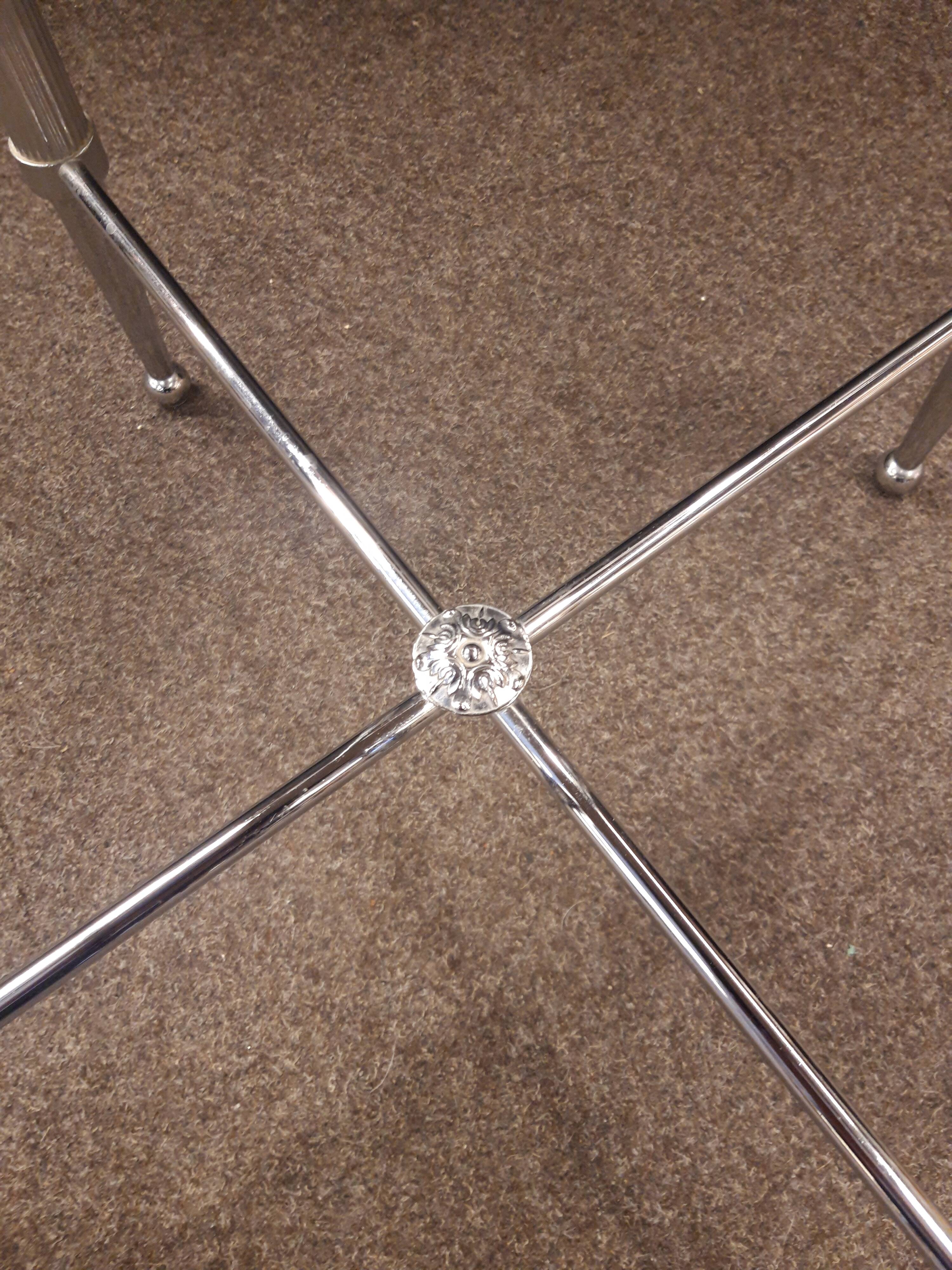 Metal stool with fabric seat