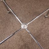 Metal stool with fabric seat