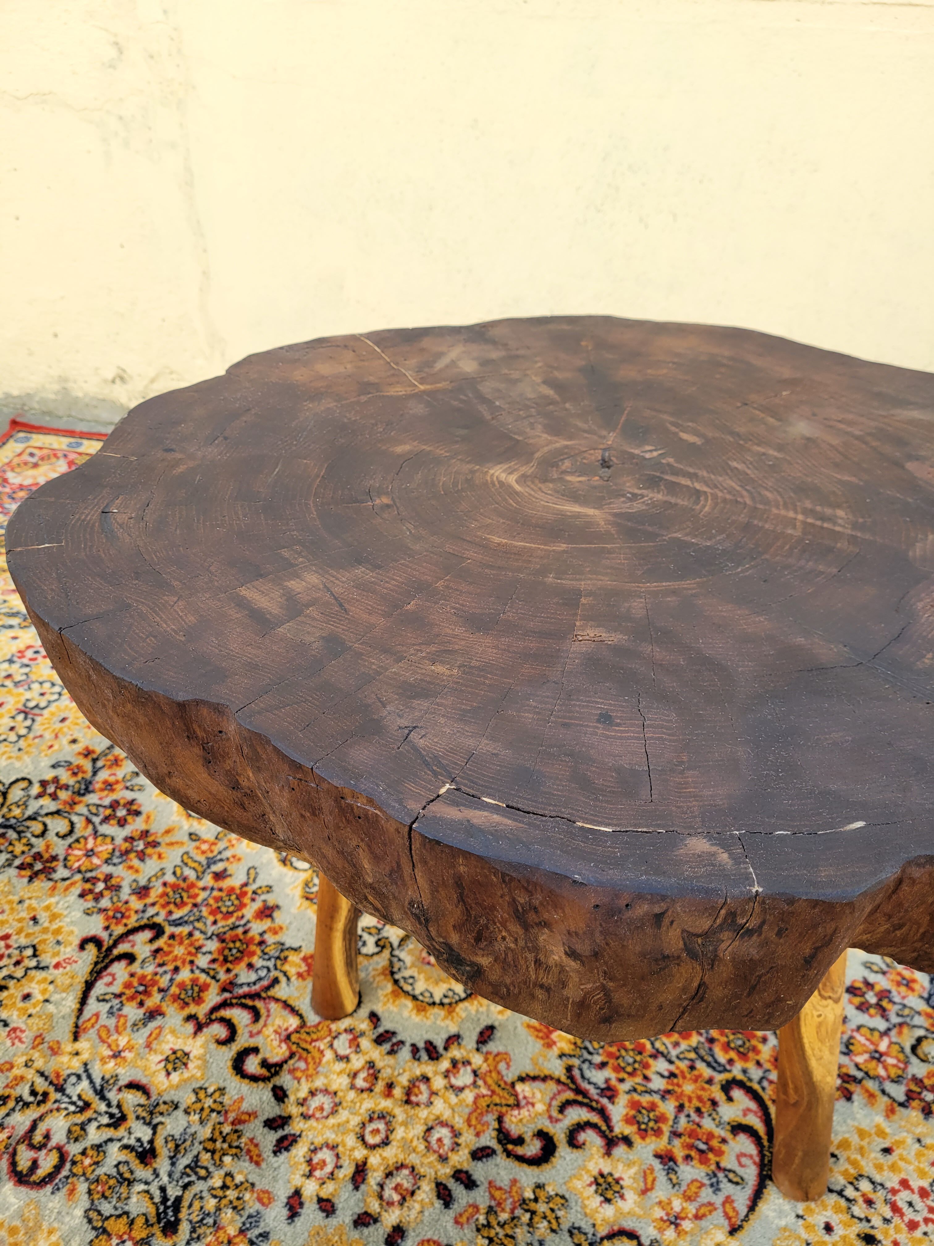 Brutalist chestnut coffee table