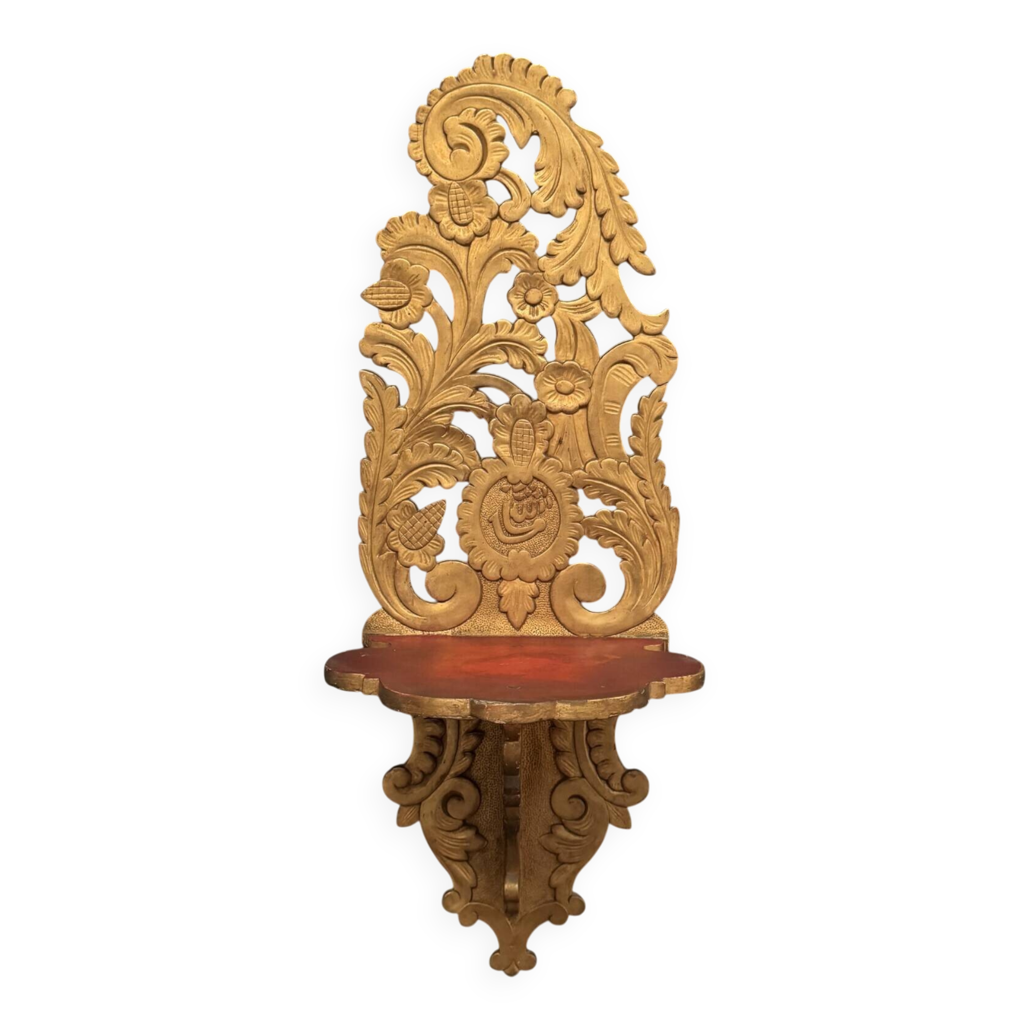19th century carved gilded wood ottoman shelf