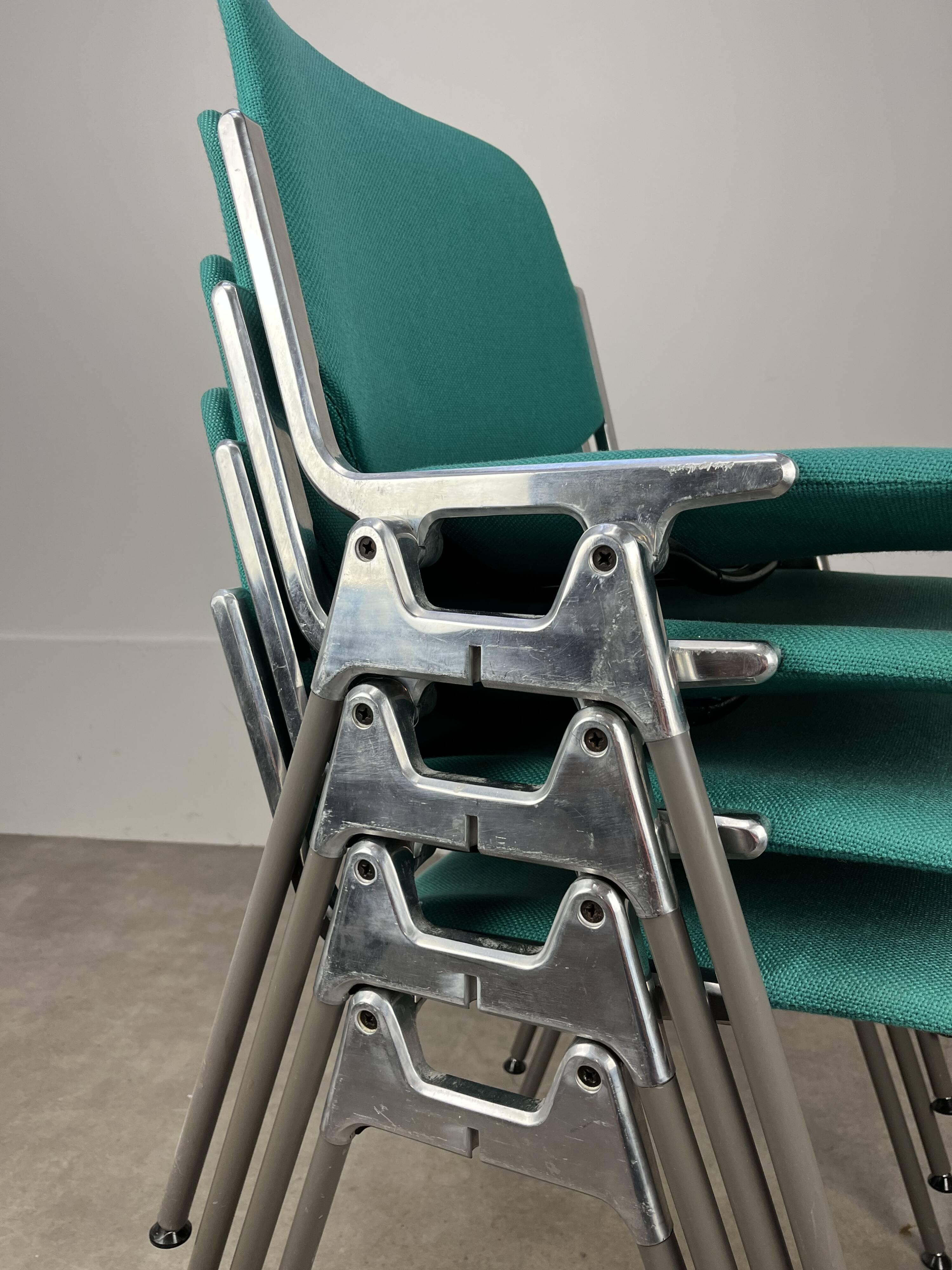 4 chaises DSC 106 vertes par Giancarlo Piretti pour Castelli 1970