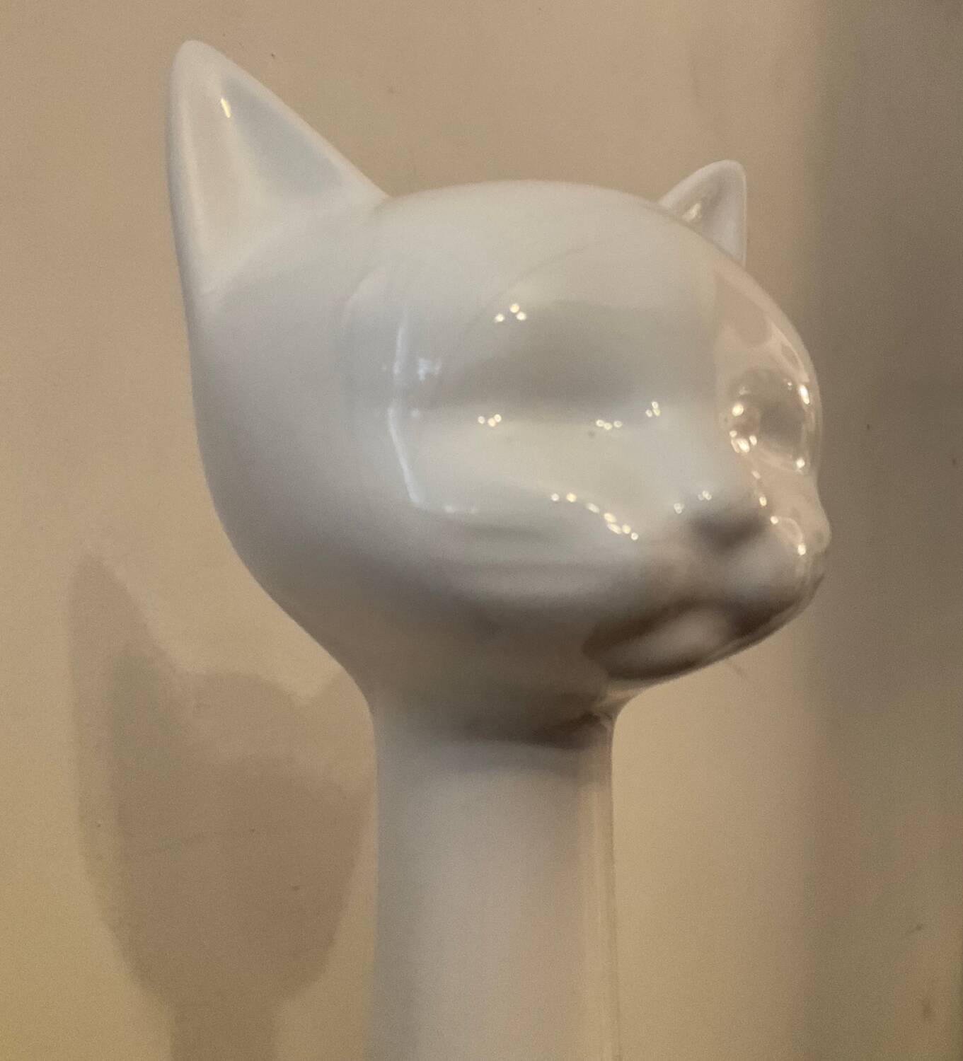Vintage glazed ceramic cat 53cm