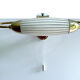 Applique art deco tete de lit, forme dirigeable, laiton opaline