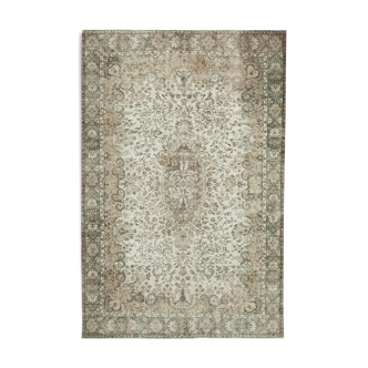 Tapis beige anatolien unique en son genre tissé à la main 205 cm x 307 cm - 34130