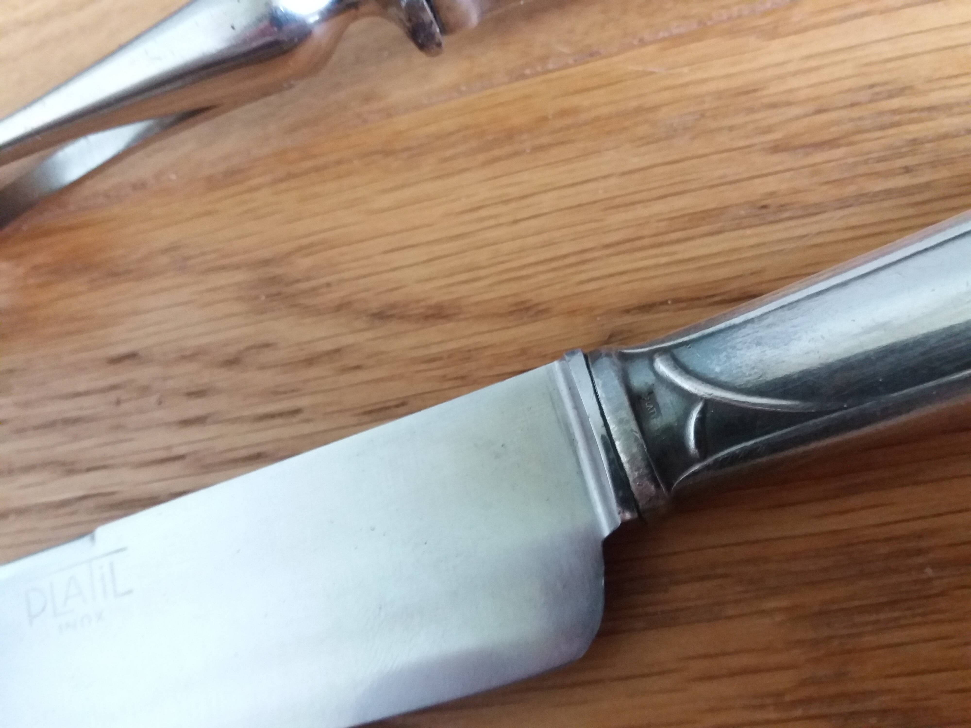 Platil leg of lamb service, Art Deco knife and fork