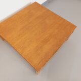 Vintage square coffee table in solid oak wood from the 60s 70s