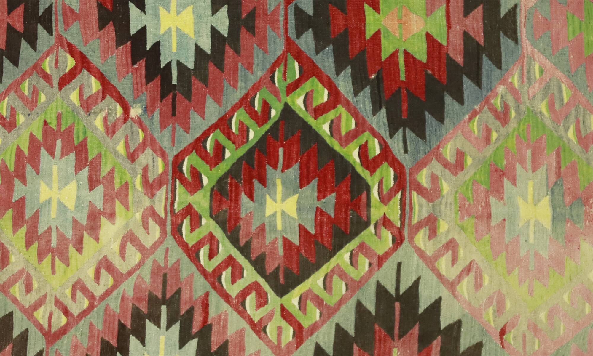 Turkish Kilim Yoruk Vintage 178x284 cm Geometric Beige and Red