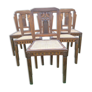 chaises en chêne cannées - style