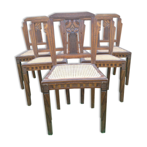 Chaises en chêne cannées style