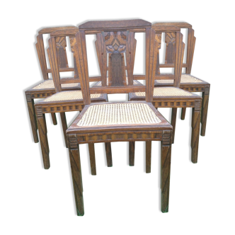 Rococo-style oak chairs (6)