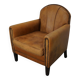 Vintage Dutch cognac coloured leather club chair