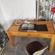 Bureau vintage 1970/1980 en bois blond, simat
