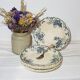 Set of 6 flat earthenware plates from Choisy le Roi model Floreal, iron earth.