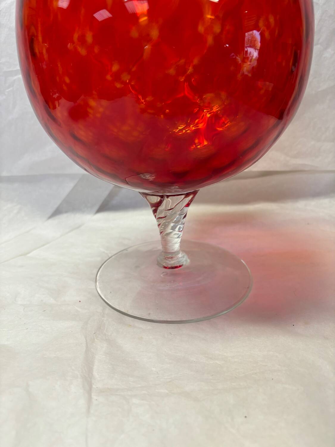Red Italian glassware vase