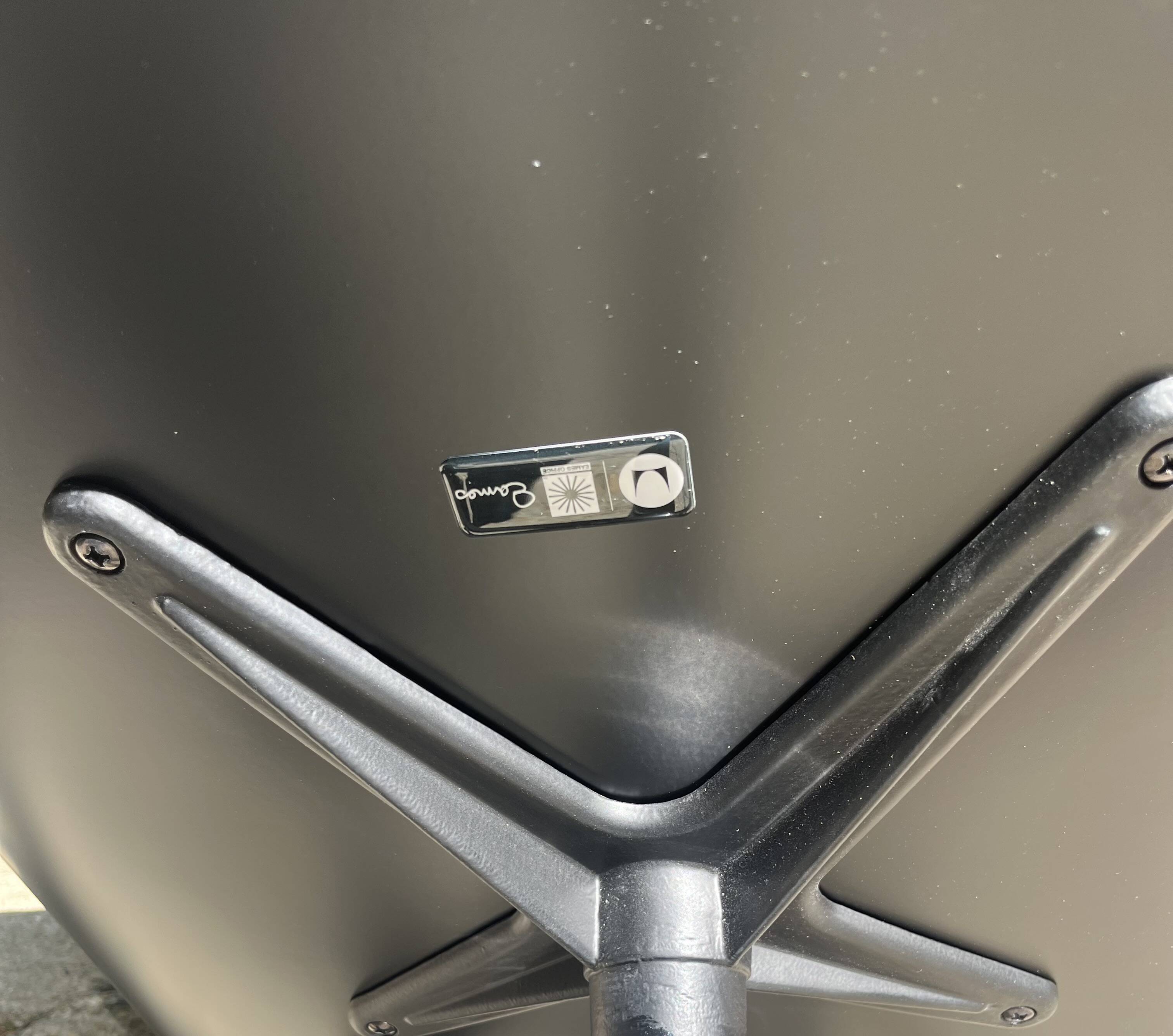 All Black Lounge Chair with Ottoman by Charles Eames