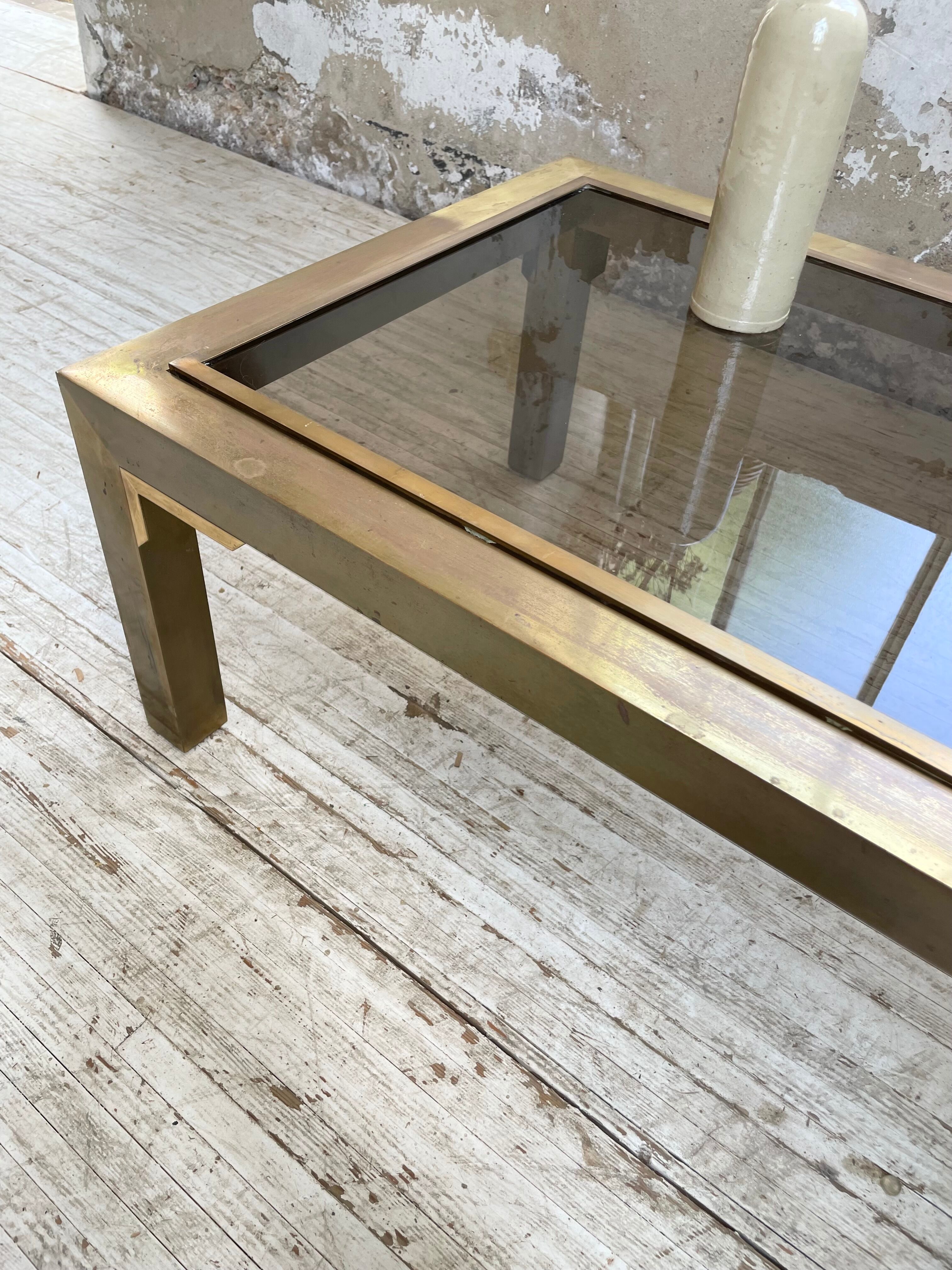 60s brass coffee table
