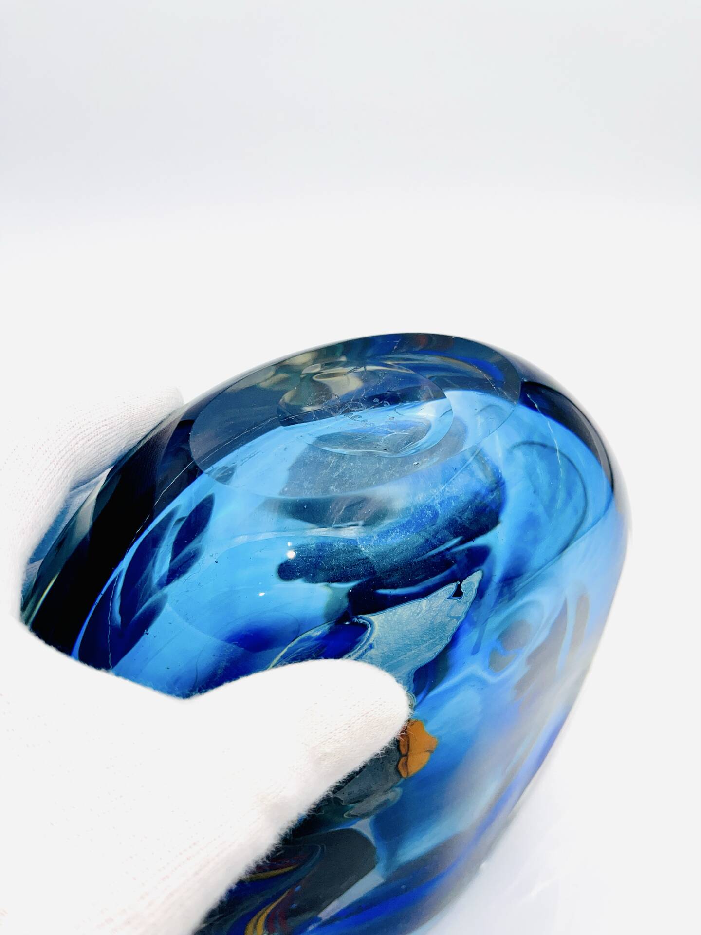 Vase Robert Pierini 2002 Studio Glass 6.3kg Inclusion Polychrome Signed