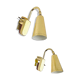 Paire de lampes de chevet dorées, attachées au lit, années 1970, Erco