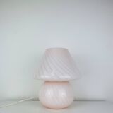 Pink mushroom lamp, Murano glass, vintage