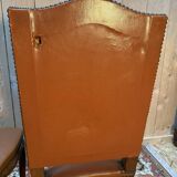 Set of 4 Louis XV style chairs in leather.