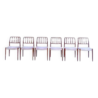 Teak dining chairs model 83 by Niels Otto Møller for J.L. Møller, Set of 6