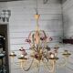 Wrought iron chandelier in Florentine style from the 1970s.