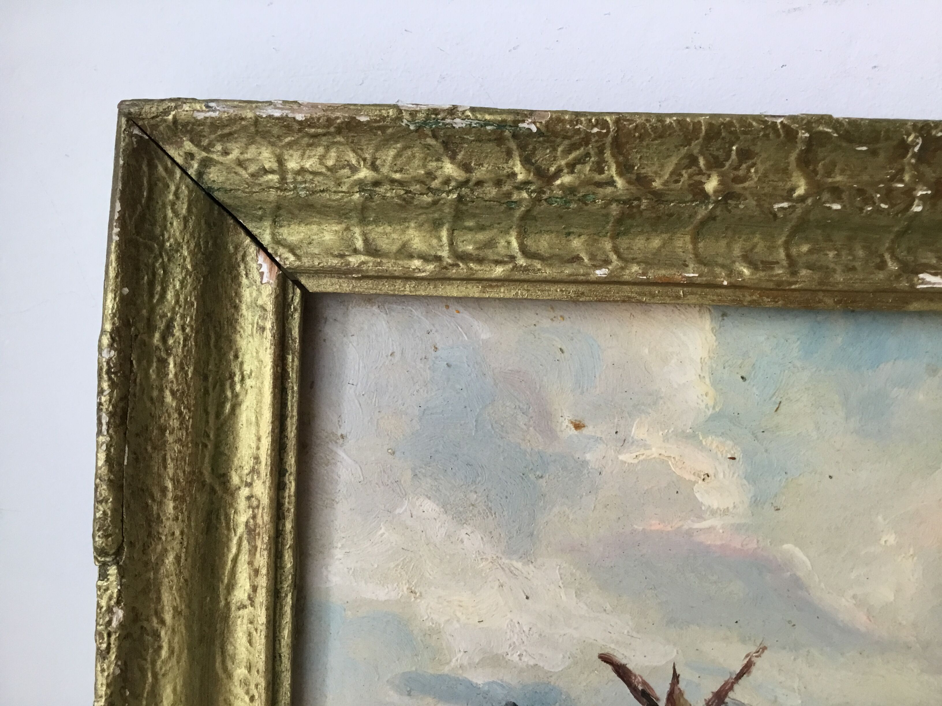 Small landscape painting of countryside