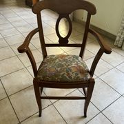 Pair of bridge armchairs in solid cherry wood
