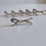 Set of 6 silver metal knife rests
