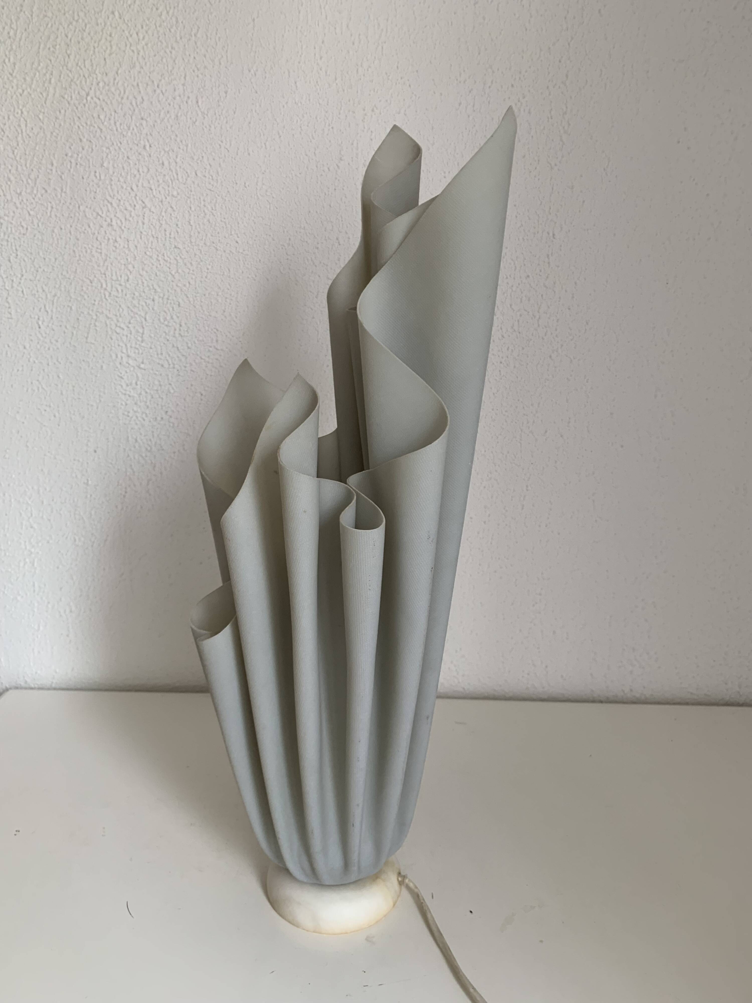 Vintage 1970s Georgia Jacob Athena Mouse Grey Draped Lamp - 50cm