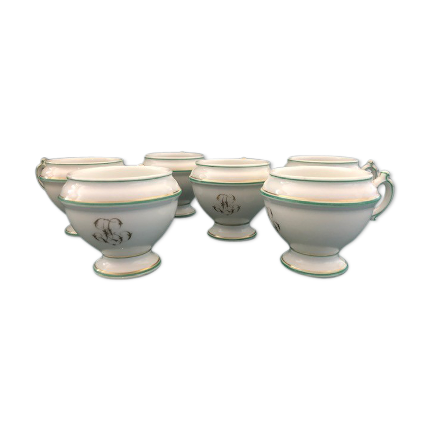 Paire de Tasses Brulot Valentine Blanc/Bleu