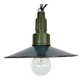 Industrial Blue Enamel Military Pendant Lamp with Cast Aluminium Top, 1960