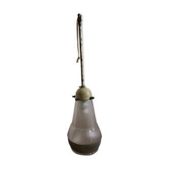 Suspension vintage en verre translucide