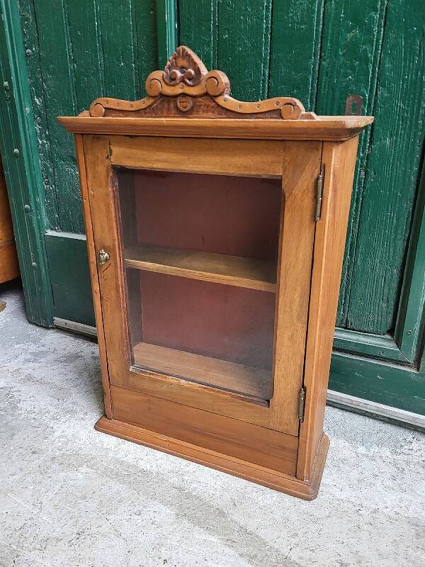 Vitrine 1 porte en bois exotique