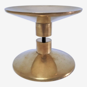 Double door pull button handle in full brass XL diameter 13.5 cm