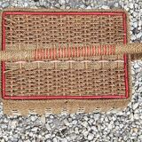 Vintage work box in braided rope