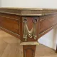 Louis XVI style coffee table in wood and marble with bronze ornaments.